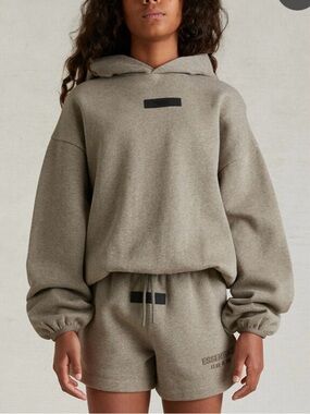 Essentials Kids Olive Hoodie and Shorts Set